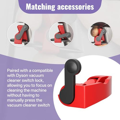 Dryer Lint Vacuum Attachment Compatible with Dyson V15 V12 V11 V10 V8 V7 Gen5 Cordless Vacuum Cleaner, Flexible Dryer Vent Cleaner Kit Lint, The switch lock, so you don't need press the switch tightly - style: 【V7-V15】Dryer Lint Vacuum Attachment+Switch l