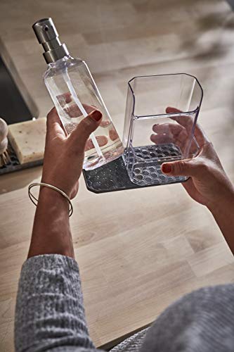 Spectrum Soap Dispenser with Sponge and Brush Holder for Kitchen Sink, Hexa Sink Organizer with Refillable Pump and Removable Base for Easy Cleaning