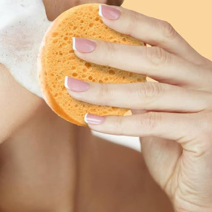 AKOAK 5 Pcs Face Compression Sponge Round Makeup Remover Pad is Reusable for Deep Cleansing, Exfoliating, and Makeup Removal(Yellow) - color: Yellow