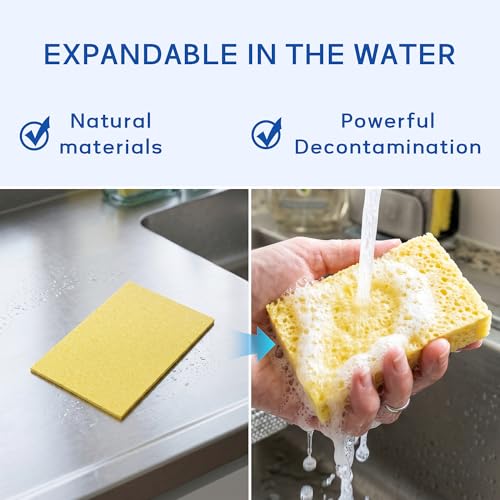 ARCLIBER Cellulose Sponges,Heavy Duty Scrub Kitchen Sponge No Scratching,Pop Up Eco DIY (6 Pack) - color: Multicolor, size: 6 Count (Pack of 1)