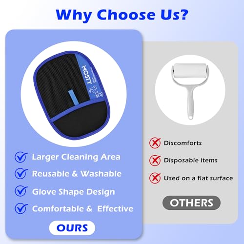 MOSTY Reusable Electrostatic Pet Hair Removal Gloves, 1PC | for Dogs & Cats, Magic Quick Fur Remover Tool for Sofa, Couch, Carpet Laundry & Car Seats, Must for Pet Owner