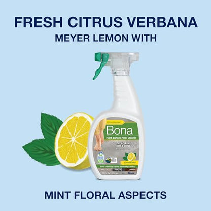 Bona Multi-Surface Floor Cleaner Spray - 32 fl oz - Lemon Mint Scent - Refillable - Residue-Free Floor Cleaning Solution for Stone, Tile, Laminate, and Vinyl Floors - size: 32 Fl Oz (Pack of 1)