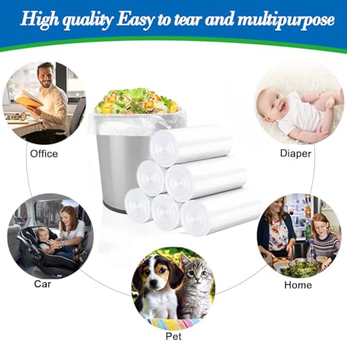 1.3 Gallon 120 pcs (1.2-1.3 Gal) Small Clear Trash Bags, Strong 1.2 Gallon 1.3 Gallon Garbage Bags, Bathroom Trash Can Bin Liners,Mini Bags Waste Basket Liner,Fit 5-6 Liter, 1-1.3 Gal (1.3C120) - style: 1.3Gal Clear-120