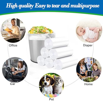 1.6 Gallon 120 pcs (Fit 1.3-1.6 Gal)Small Clear Trash Bags, Strong 1.3 Gallon1.5 Gallon 1.6 gallons Garbage Bags, Bathroom Trash Can Bin Liners, Mini Bags for Office, Waste Basket Liner,Fit 5-6 Liters - style: 1.6Gal Clear-90