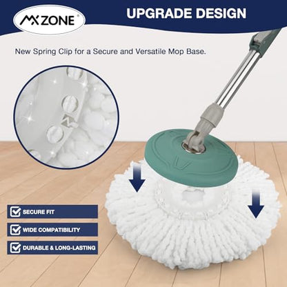 Spin Mop Replacement Head for Hurricane 360° Spin Mop Systems, Microfiber Spin Mop Head, Round Shape Standard Universal Size Magic Mop Refill, 3 Pack - size: 3 Count(Pack of 1)