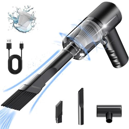 BLOWEST Handheld Car Vacuum Cleaner, 120W High Power Mini Handheld Vacuum, Rechargeable Portable Vacuum Cleaner with 2 in 1 Suction Nozzle for Home, Office and Car Cleaning (Black)