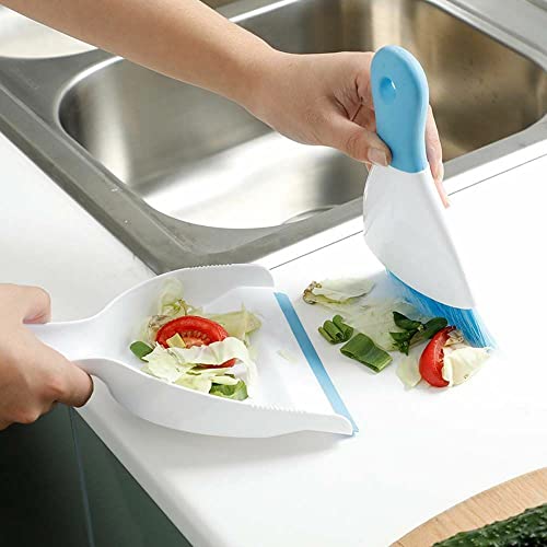 Dust pan Broom Brush Dustpan - Small Broom and Dustpan Set,Mini Broom and Dustpan,Small Dustpan and Brush Set for Home Cleaning, Sofa, Desk, Guinea Pig Cage, Cat Litter etc.（Light Blue） - color: Light Blue, size: 1 Set