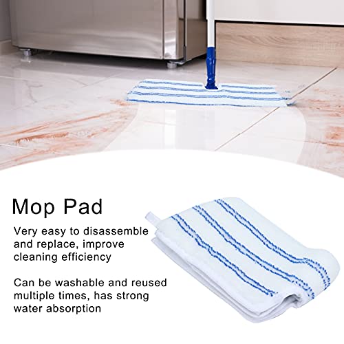 2 Pack Microfiber Mop Replacement Heads Compatible with O-Cedar Dual Action Flat Mop for Dry/Wet Use, Machine Washable Reusable Flip Mop Refills All Surface Cleaning(Blue White Stripe) - color: Blue & White Stripe Microfiber Mop Pads | Reusable, Machine-w