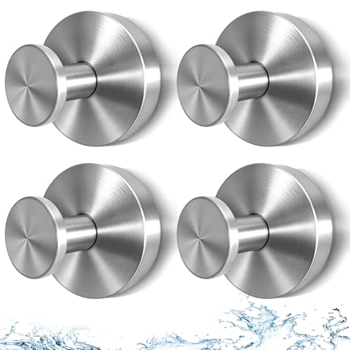 2026 Upgraded Suction Cup Hooks for Shower, Heavy Duty Vacuum Lock No Drill Stainless Steel Hooks, Rustproof Bathroom Towel Hooks for Glass Door Tile & Windows, 4 Pack - color: Silver, size: 4 Pack