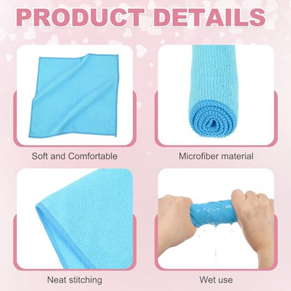 uxcell 10 Pcs Microfiber Cleaning Cloth, Kitchen Towels Reusable Microfiber Towels Highly Absorbent for Household Cleaning Supplies, Kitchen, Bathroom, Sky Blue(Square), 11.8" X11.8 - color: Sky Blue