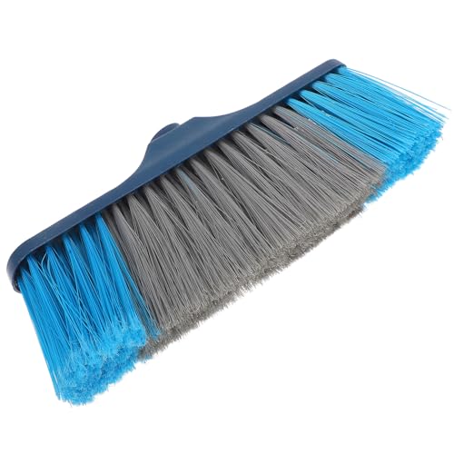 Soft Bristle Broom Head Replacement, Dark Blue Threaded Broom Refills for Household Floor Cleaning, Compatible Indoor and Outdoor Sweeping Accessory