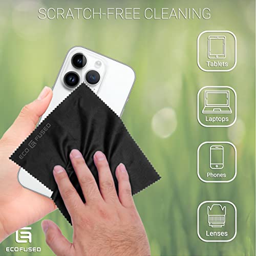 Eco-Fused Blue/Black Microfiber Cloth - 6x7 Inch - 12 Pack - Glasses & Lens Cleaning - color: Blue/Black (12 Pack)