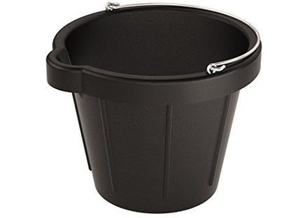 Bon Heavy Duty Rubber Pail with Pouring Lip 12 qt. Flexible Molded Construction Bucket Chemical Resistant 12 in. Diameter x 10 in. Deep