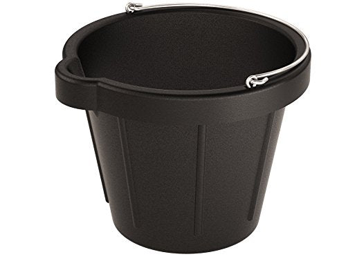 Bon Heavy Duty Rubber Pail with Pouring Lip 12 qt. Flexible Molded Construction Bucket Chemical Resistant 12 in. Diameter x 10 in. Deep
