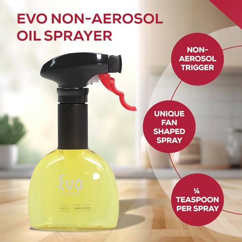 Evo Oil Sprayer Minis, Non-Aerosol for Olive, Cooking Oils, and Vinegars, Yellow, 8-Ounce Capacity, Set of 2 - color: Yellow