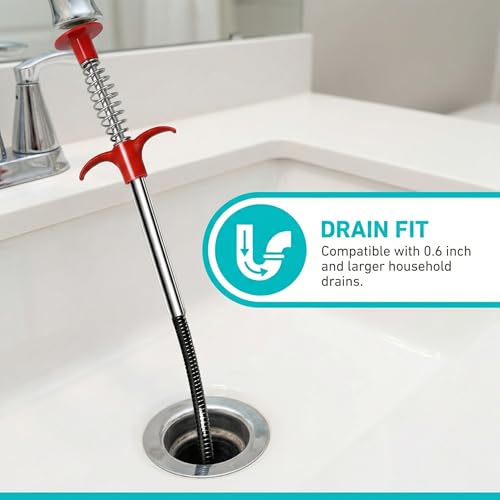 35 inch Drain Snake Hair Drain Clog Remover Tool,Flexible Grabber Claw Pick Up Reacher Tool for Litter Pick, Toilet, Sewer, Shower, Kitchen Sink