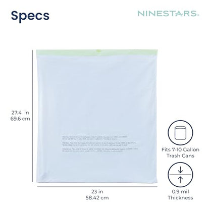 Ninestars Extra Strong Trash Bags with Drawstring, Multiple Sizes 90 Count, Kitchen Drawstring trash bags 90 Trash Bags (10 Gallon 90 ct White) - size: 10 Gallon 90 ct