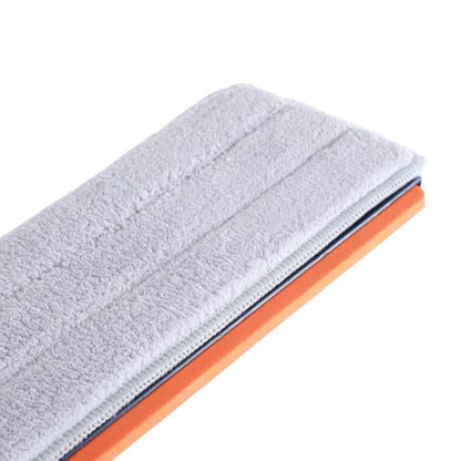 TARSHYRY Flat Mop with Scraper, 360 Degree Rotation Mop with Built in Scraper and Toothed Comb, Lightweight Floor with 6 Reusable Microfiber Pads, 54 Inch Adjustable (Dark Blue+6 Microfiber Reusable