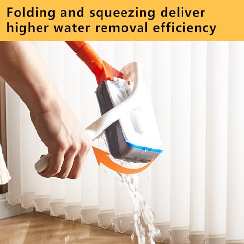Magic Sponge Eraser Mop, 56" Adjustable Mop Handle with Flexible 10" Flat Head with Microfiber Pad and Magic Sponge Eraser Pads - color: Mop Set, size: 56"x10"
