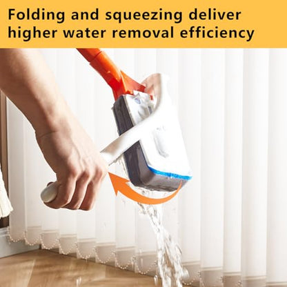 Magic Sponge Eraser Mop, 56" Adjustable Mop Handle with Flexible 10" Flat Head with Microfiber Pad and Magic Sponge Eraser Pads - color: Mop Set, size: 56"x10"
