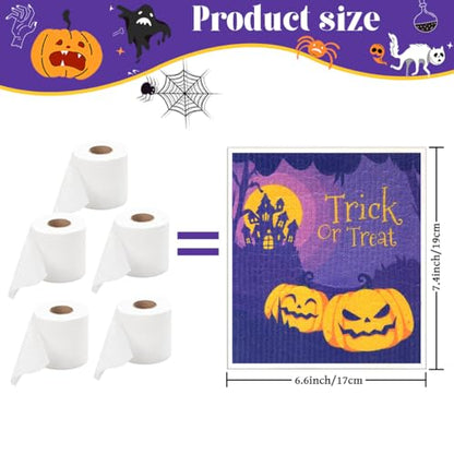 6 Pack Swedish Dishcloths for Kitchen |Watercolor Dish Towels | Reusable Paper Towels Washable | Non-Scratch Cellulose Sponge Cloths | No Odor, Biodegradable, Swedish Cloths, Halloween - color: W-halloween
