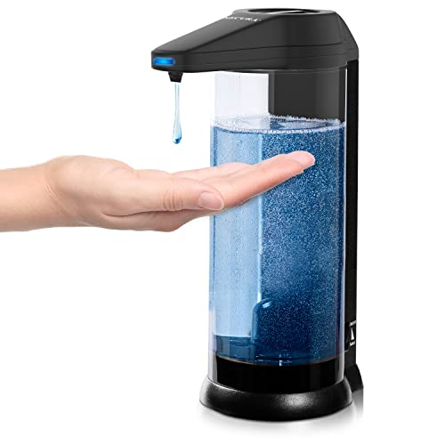 Secura 17oz Automatic Liquid Soap Dispenser, Touchless Battery Operated Hand Soap Dispenser with Adjustable Soap Dispensing Volume Control Dial, Personal Care Dispenser (Black) - color: Black, size: 500ml