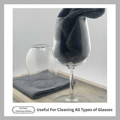 Microfiber Cleaning Cloth for Kitchen & households, Towels for Cars. (300gsm) (Pack of 24 Gray) - color: Gray