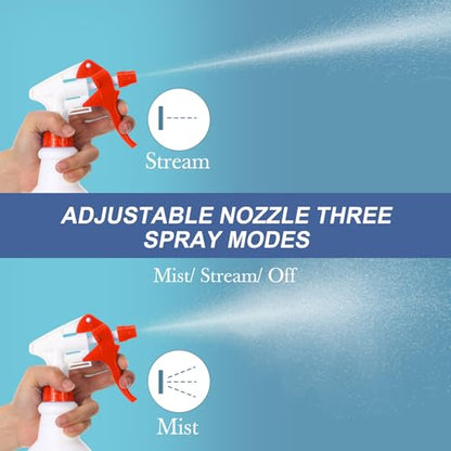Zubebe 24 Pack 32 oz Plastic Spray Bottle Bulk Empty Leakproof Heavy Duty Spray Bottles for Cleaning Supplies Mist Bottles with Label and Adjustable Nozzle for Plant(Red and White,Clear Scale) - color: Red and White, style: Clear Scale