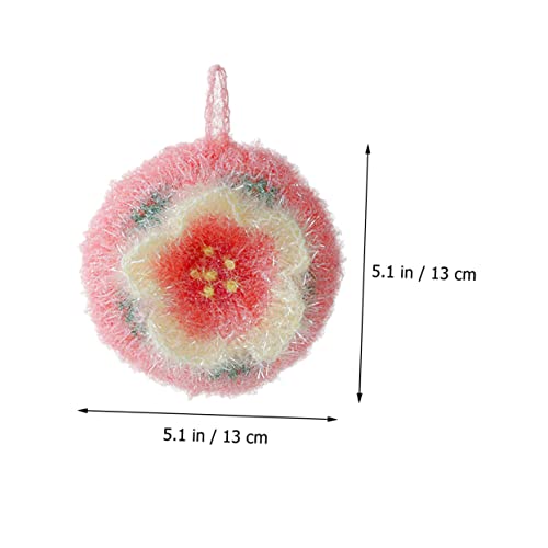 Beaupretty Flower Shaped Dish Towel Set Absorbent Kitchen Cleaning Cloth Dual-Sided Scouring Dishcloth for Tableware for Household Washing and Scrubbing