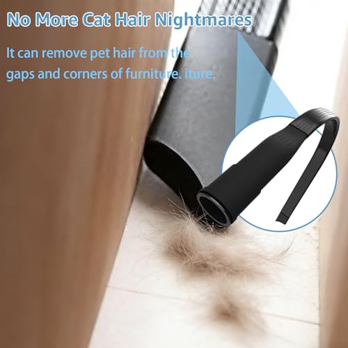 2PCS 25" Flexible Vacuum Crevice Attachment Tool | Attachment for Vacuum Hoses Extendable Bendable Nozzle for 1-1/4" or 1-3/8" (32mm-35mm) Vacuum Flat Slot Nozzle Interface for Car Home Cleaning ﻿