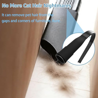 2PCS 25" Flexible Vacuum Crevice Attachment Tool | Attachment for Vacuum Hoses Extendable Bendable Nozzle for 1-1/4" or 1-3/8" (32mm-35mm) Vacuum Flat Slot Nozzle Interface for Car Home Cleaning ﻿