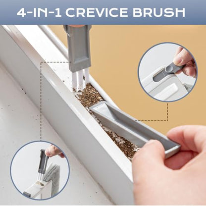 Magic Window Track Cleaner, 2 in 1 Groove Cleaning Brush, Window Groove Cleaning Brush Tools with Hard Bristle and Hidden Scraper, Crevice Brush for Sliding Door Track (Mix 3Pcs) - color: Mix 3pcs
