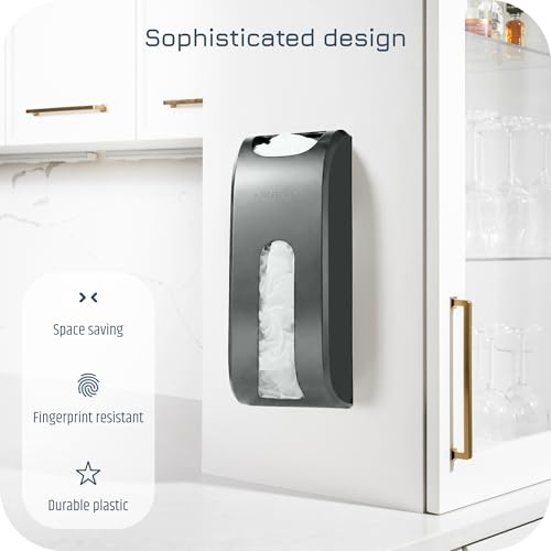 Manterio Wall Mount Plastic Bag Organizer | Durable Plastic Grocery Bag Saver | Smudge Proof, Fingerprint Resistant - color: Grey