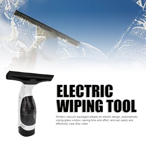 Zunate Cordless Window Vacuum Squeegee Electric Wiping Tool | Rechargeable & Portable | Automatic Water Absorption for Glass, Mirrors, Tiles (White) (US Plug 100‑240V)