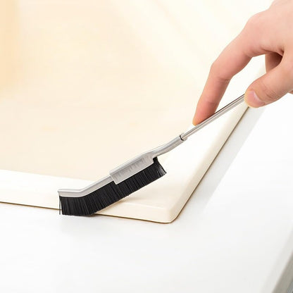 1 Piece Stainless Steel Handle Gap Cleaning Brush Window Door Floor Tile Groove Hard Nylon Brush Multifunction Bathroom Kitchen Cleaning Tools, 25cm