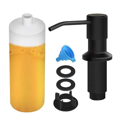 Soap Dispenser for Kitchen Sink, Built in Sink Soap Dispenser Lotion Dispenser with 17 OZ Bottle, Refill from The Top Bar Sink Soap Dispenser, Black (1 Pack) - color: Black 01, size: Comes with 17 OZ Bottle