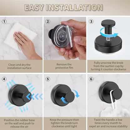 2026 Upgraded Drill-Free Suction Cup Hooks, Stainless Steel Suction Cup Hooks for Shower, Mirror, Wall, Bathroom, Glass, Hanging Towels - 4 Pack, Brushed Silver - color: Brushed Silver