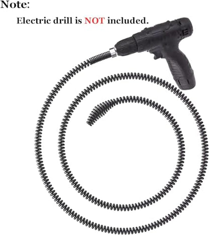 Amonk Drain Auger Cable 3.28Ft Clog Remover with Drill Connector 10mm Flexible Plumbing Snake Pipe Drain Cleaner for Kitchen, Bathroom and Shower Sink