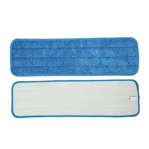 Microfiber Mop Pad 18" Inch for Wet Dry Mops Floor Cleaning Pads Reusable Compatible with Bona Floor Care System (6 Pack)