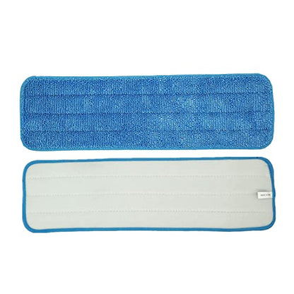 Microfiber Mop Pad 18" Inch for Wet Dry Mops Floor Cleaning Pads Reusable Compatible with Bona Floor Care System (6 Pack)