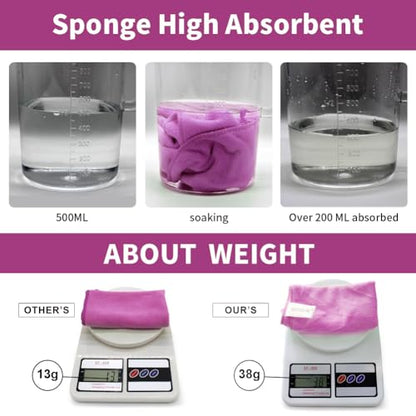 Microfiber Cloth 6Pack Cleaning Rags Absorbant Lint Free Cloth for House, Kitchen, Car, Glass, Stainless Steel, Window, Boat Cleaner-12''x 12''-Purple - color: Purple