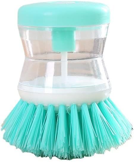 1Pc Soap Dispensing Dish Brush, Built-in Soap Dispenser Kitchen Scrub Brush for Pot Pan Sink Cleaning, Multifunctional Washing Tool (Green)