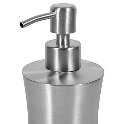 Stainless Steel Liquid Soap Dispenser, Pump Design with Wide Open Mouth for Easy Refill, Refillable Shampoo Lotion Bottl - color: 400ml