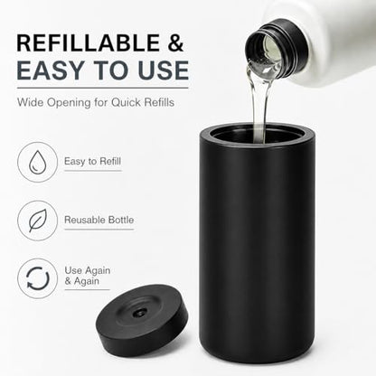 Silicone Dish Soap Dispenser, 8 Oz Refillable Squeeze Bottle, Leakproof for Kitchen Sink, Black - color: Black