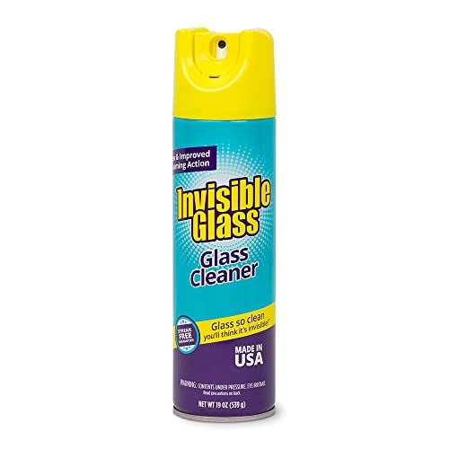 Invisible Glass 91160 Premium Aerosol Glass and Window Foaming Cleaner Spray – Cleans Glass, Windows, Mirrors, Shower Doors, and More – Streak-Free, Ammonia-Free, Tint-Safe – 19 oz - size: 19 Ounce (Pack of 1)