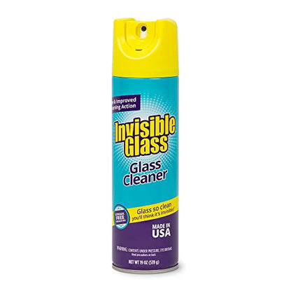 Invisible Glass 91160 Premium Aerosol Glass and Window Foaming Cleaner Spray – Cleans Glass, Windows, Mirrors, Shower Doors, and More – Streak-Free, Ammonia-Free, Tint-Safe – 19 oz - size: 19 Ounce (Pack of 1)