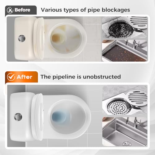 5 Pack 25 Inch Drain Snake, 2025 New Clog Remover, Flexible Hair Removal Tool for Bathroom and Kitchen, Durable Pipe Cleaning Tool for Homeowners (5 Pack) - size: 5 Pack