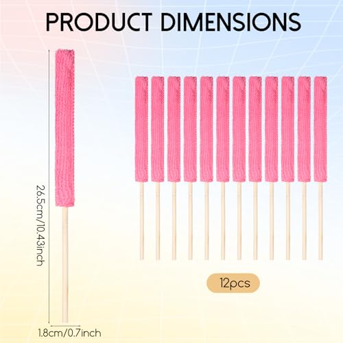 12Pcs Microfiber Detail Duster Sticks, Fan Blade Cleaner Crevice Cleaning Tool Mini Duster Crevice Cleaning Brush for Car Air Vents, Blinds, Fans, Windows, Small Spaces, Gap Dust Cleaner