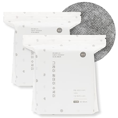 DEARCUS One Day Scrubber Embossed Disposable Dishcloth Sheets - Odor-Resistant Lint-Free Non-Scratch Melt-Blown PP Cleaning Cloths for Dishes, Cookware, Cooktop & Bathroom,Gray 2 Pack 200 Sheets - style: 2 Pack 200 Sheets