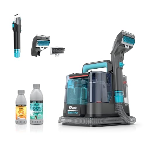 Shark StainStriker Portable Carpet and Upholstery Cleaner with On Board Self Clean, Spot, Stain and Odor Eliminator, 2 Tools, 2 Solutions, Charcoal - style: StainStriker + 2 Tools